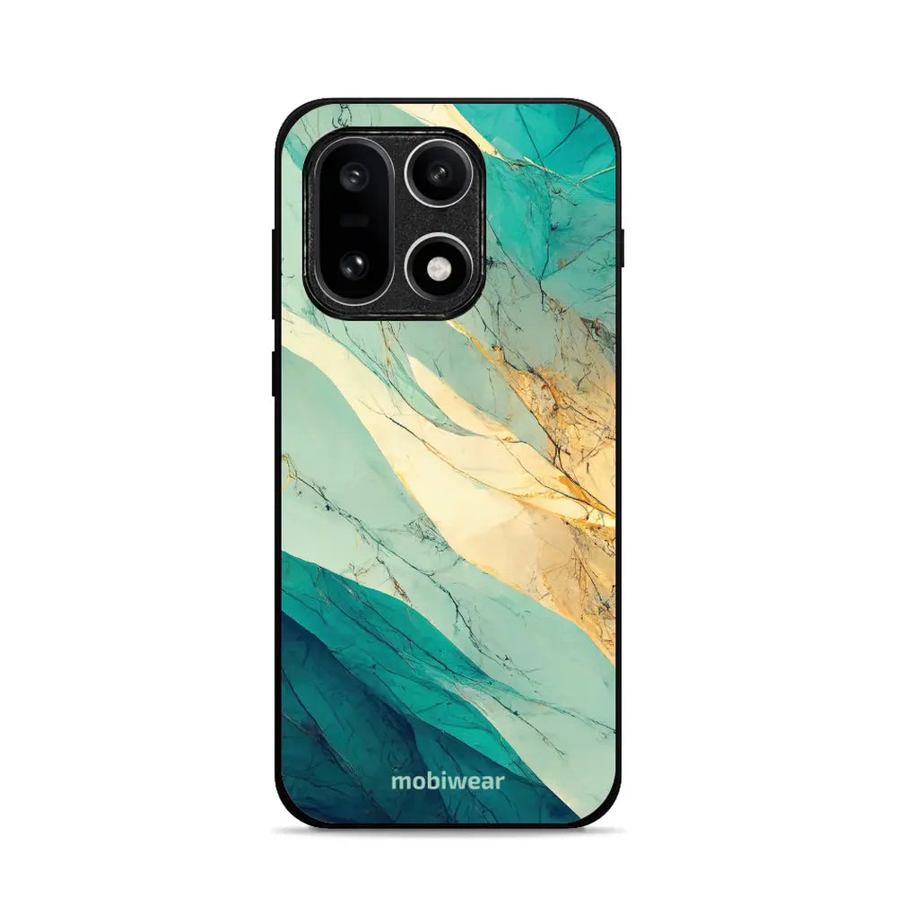 Handyhülle für OnePlus 15, Mobiwear Glossy Case, Türkis-Marmor