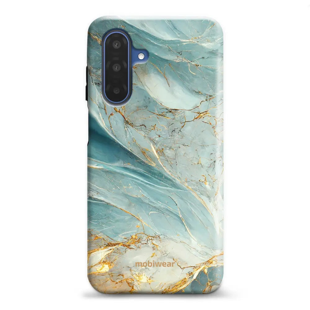 Handyhülle für Galaxy A17 5G, Mobiwear Elite Pro, Adern des Azur