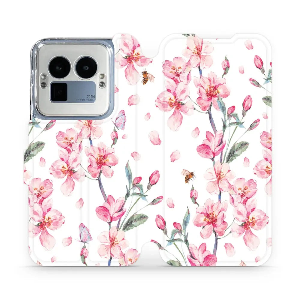 Handyhülle mit klappe für Realme GT 8 Pro, Mobiwear Book, Rosa Frühling