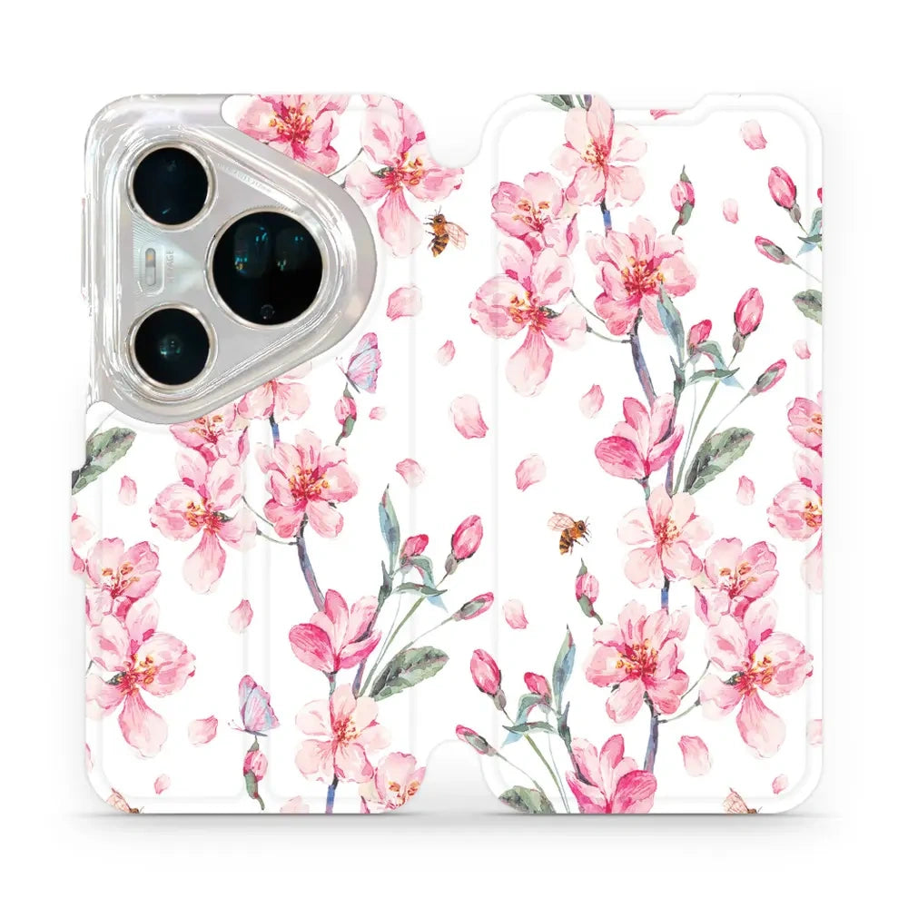 Handyhülle mit klappe für Huawei Pura 80 Ultra, Mobiwear Book, Rosa Frühling