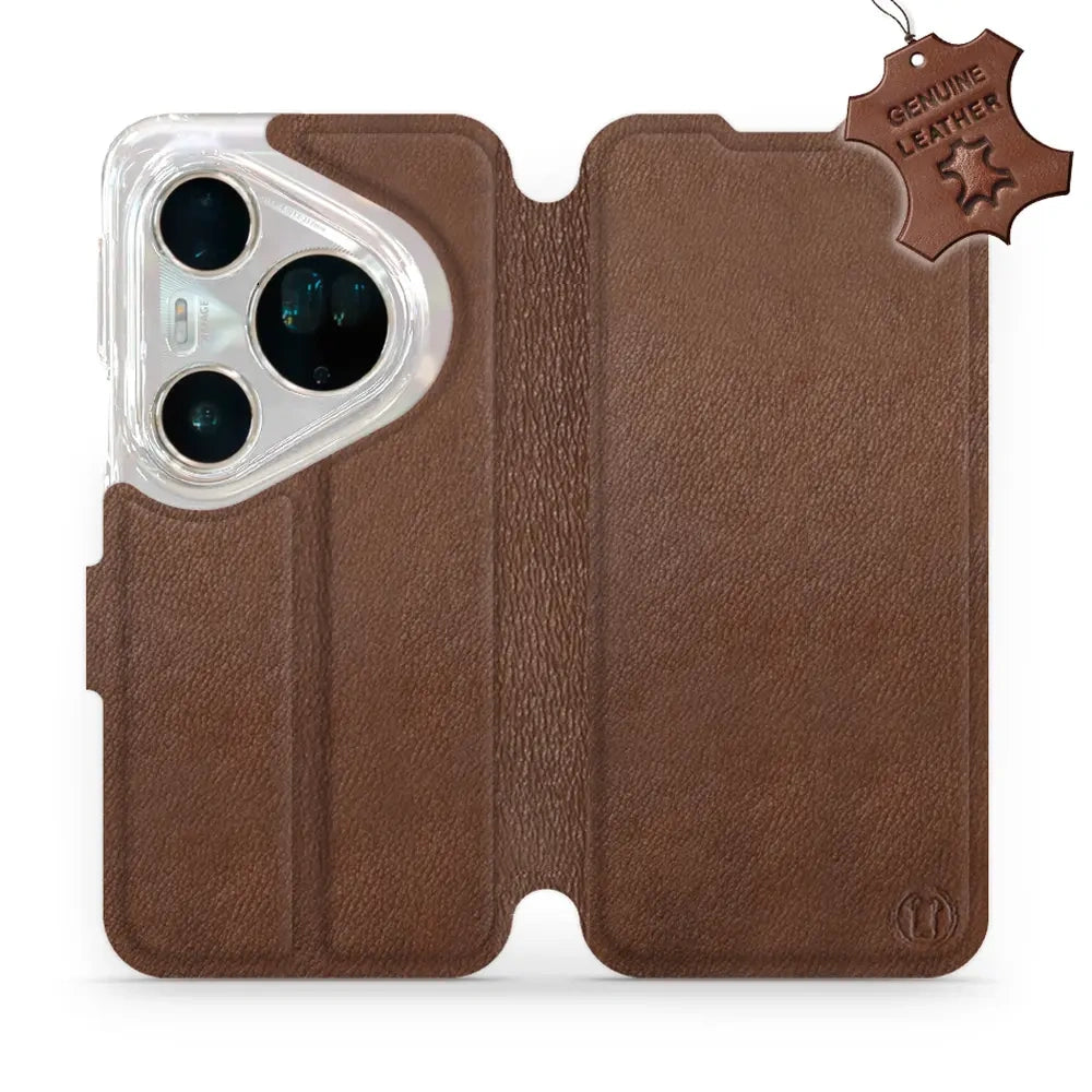 Echtleder Handyhülle für Huawei Pura 80 Ultra, Mobiwear Leather, Braun