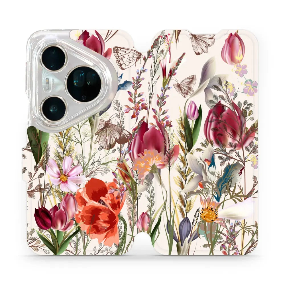 Handyhülle mit klappe für Huawei Pura 80 Ultra, Mobiwear Book, Blumenstrauß