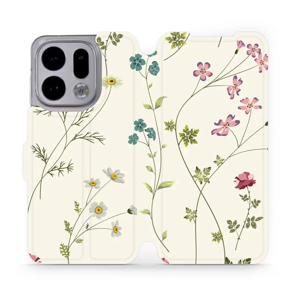Handyhülle mit klappe für Oppo Find X9, Mobiwear Book, Feldblumen