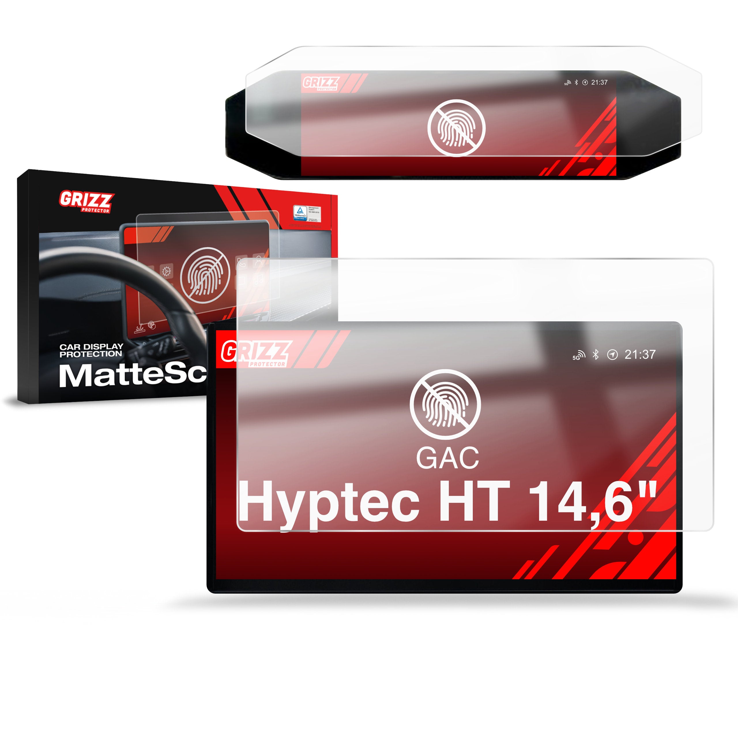 Matte Autodisplayfolie 2in1 für GAC Hyptec HT 14,6" (2025-2026), Grizz Protector