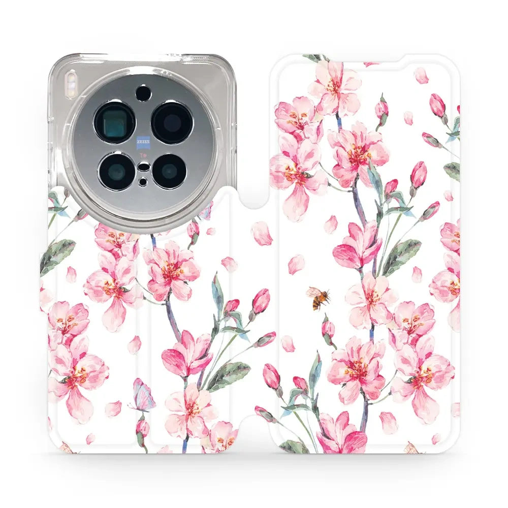 Handyhülle mit klappe für Vivo X300 Pro, Mobiwear Book, Rosa Frühling