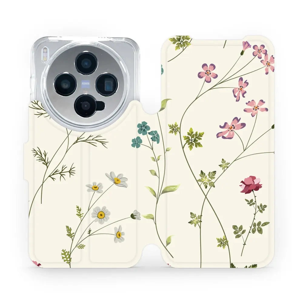 Handyhülle mit klappe für Vivo X300, Mobiwear Book, Feldblumen