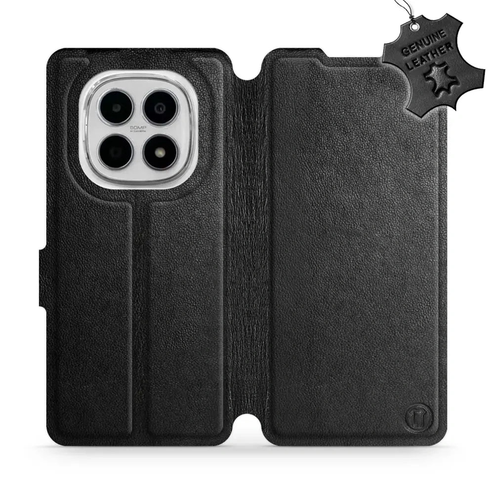 Echtleder Handyhülle für Xiaomi Redmi Note 15 4G, Mobiwear Leather, Schwarz