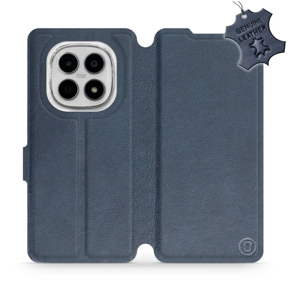 Echtleder Handyhülle für Xiaomi Redmi Note 15 4G, Mobiwear Leather, Dunkelblau