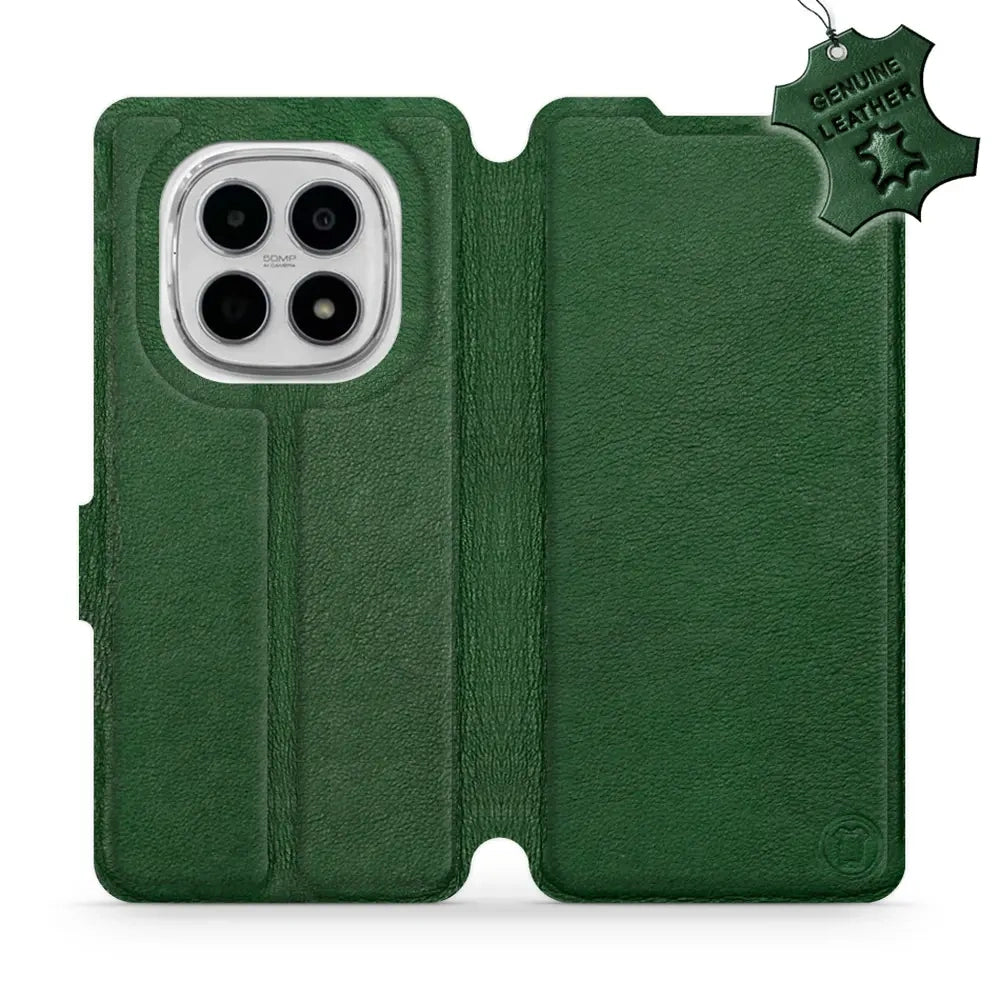 Echtleder Handyhülle für Xiaomi Redmi Note 15 4G, Mobiwear Leather, Grün