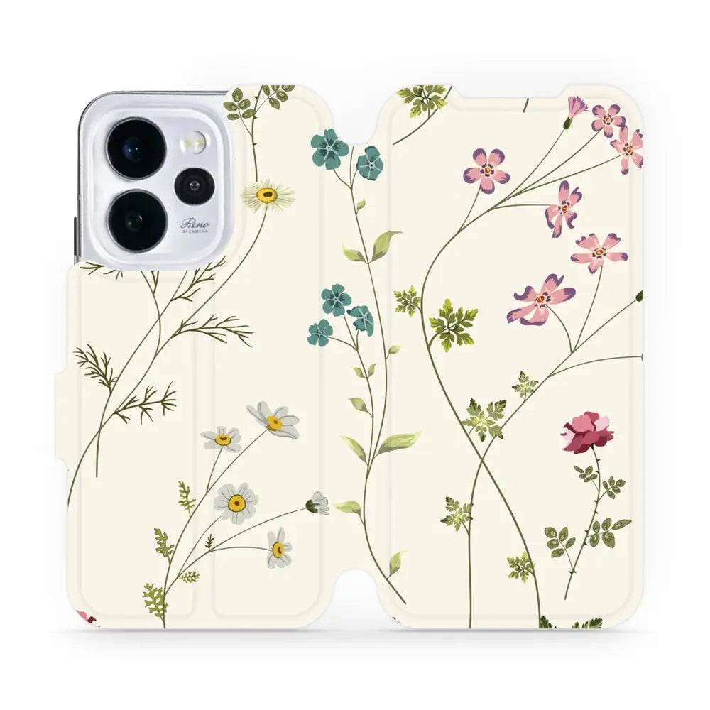 Handyhülle mit klappe für Oppo Reno 15 Pro, Mobiwear Book, Feldblumen