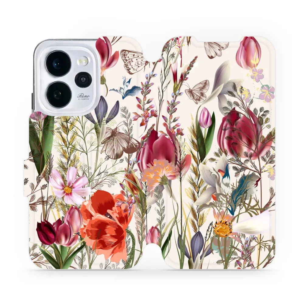Handyhülle mit klappe für Oppo Reno 15 Pro, Mobiwear Book, Blumenstrauß