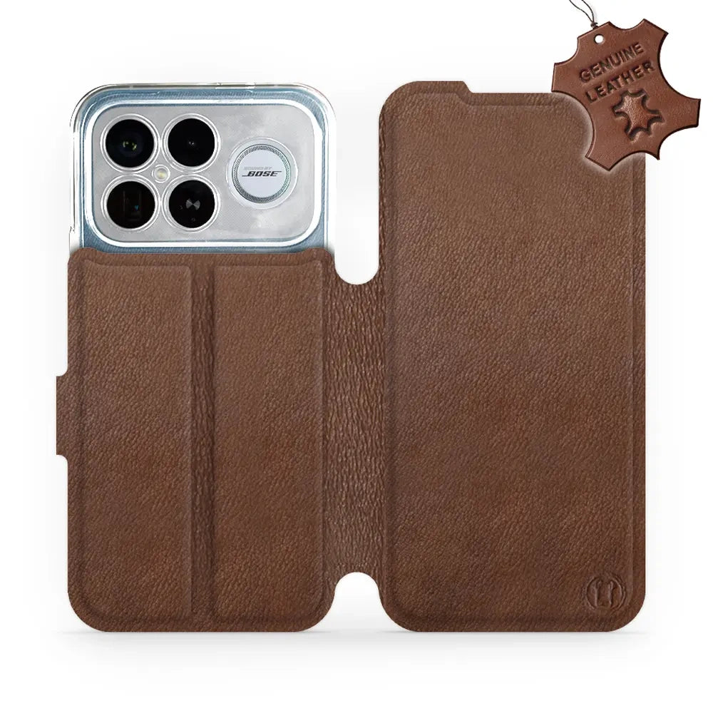Echtleder Handyhülle für Xiaomi POCO F8 Ultra, Mobiwear Leather, Braun