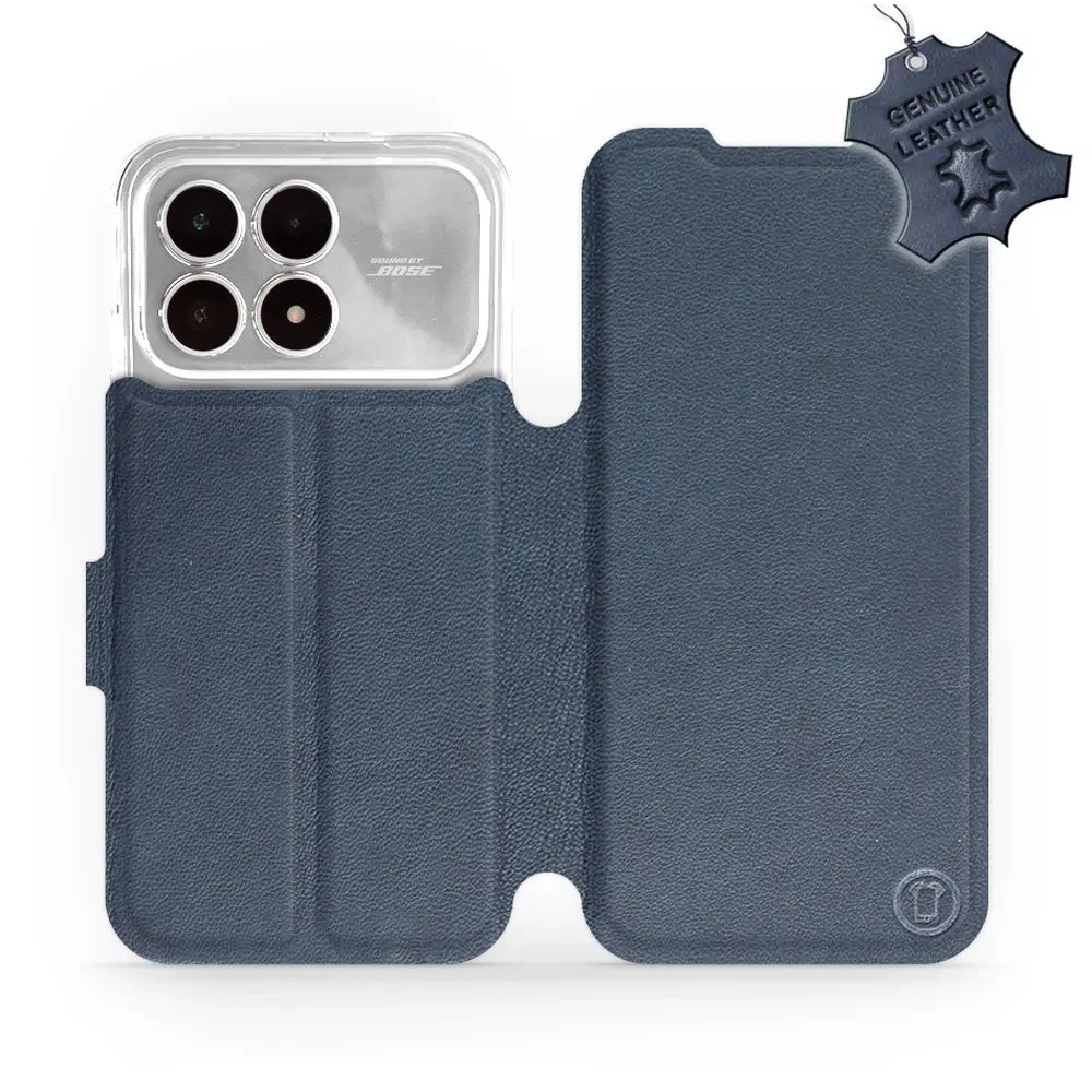 Echtleder Handyhülle für Xiaomi POCO F8 Pro, Mobiwear Leather, Dunkelblau