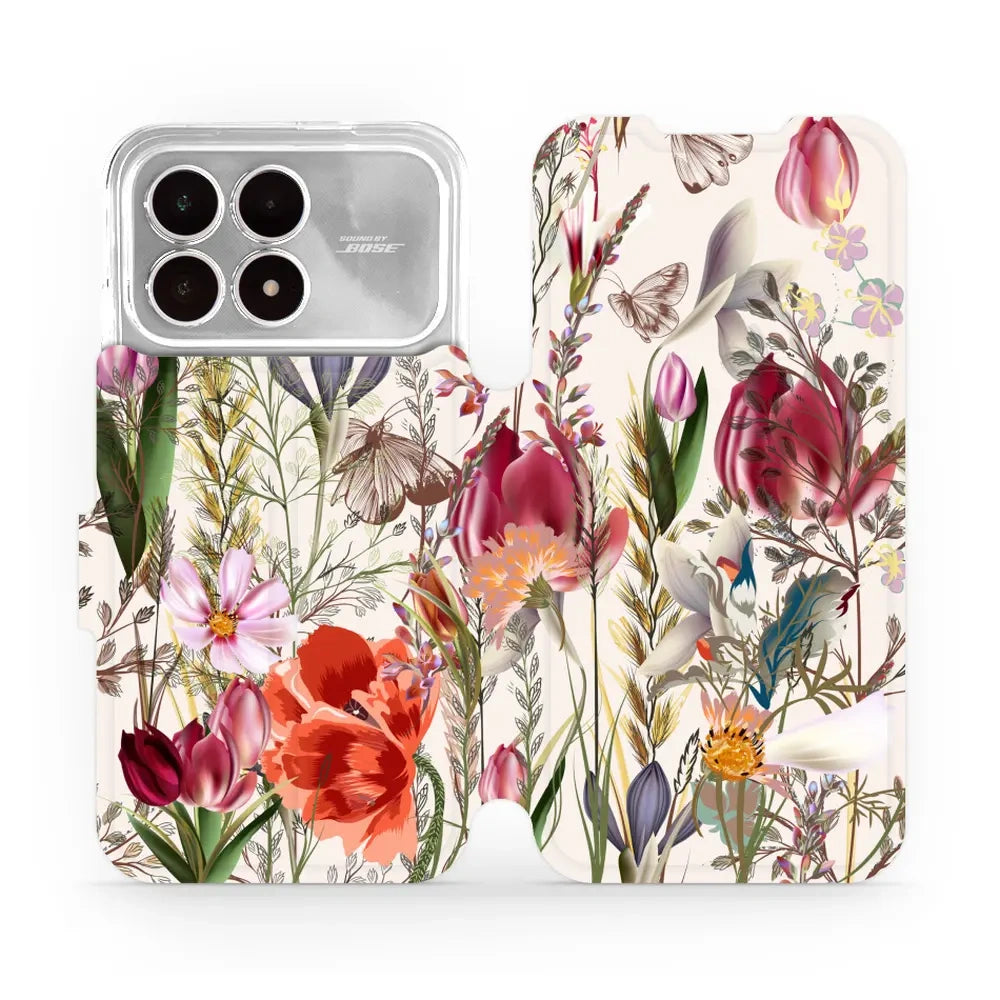 Handyhülle mit klappe für Xiaomi POCO F8 Pro, Mobiwear Book, Blumenstrauß