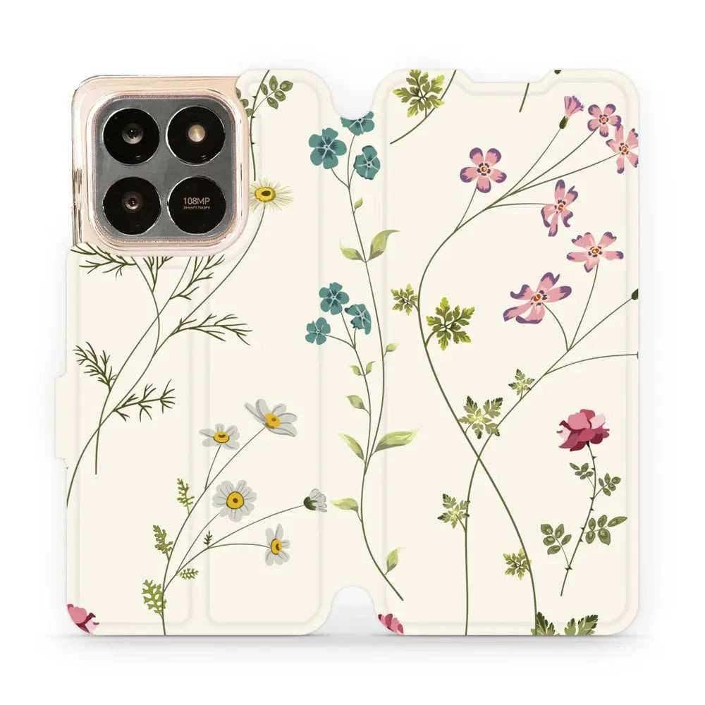 Handyhülle mit klappe für Honor X7d 4G/5G / Honor 400 Smart 4G/5G, Mobiwear Book, Feldblumen