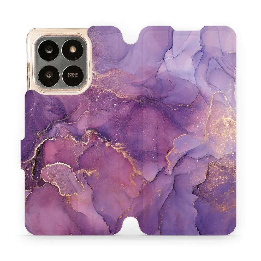 Handyhülle mit klappe für Honor X7d 4G/5G / Honor 400 Smart 4G/5G, Mobiwear Book, Violett
