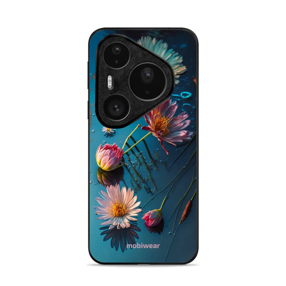 Handyhülle für Huawei Pura 80 Pro / Huawei Pura 80 Pro Plus, Mobiwear Glossy Case, Blau-Blumig