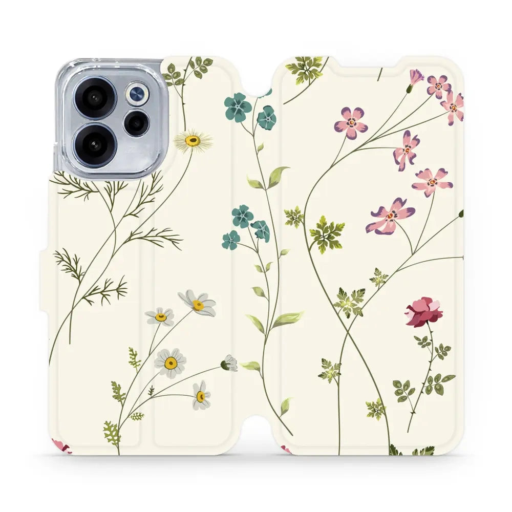 Handyhülle mit klappe für Oppo Reno 15 FS, Mobiwear Book, Feldblumen