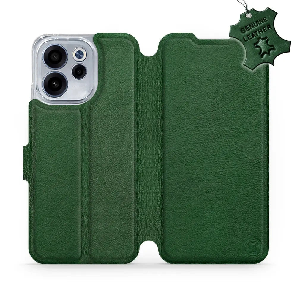 Echtleder Handyhülle für Oppo Reno 15 F, Mobiwear Leather, Grün