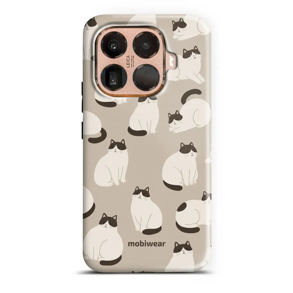 Handyhülle für Xiaomi 15T Pro, Mobiwear Elite Pro, Kaffe Miau