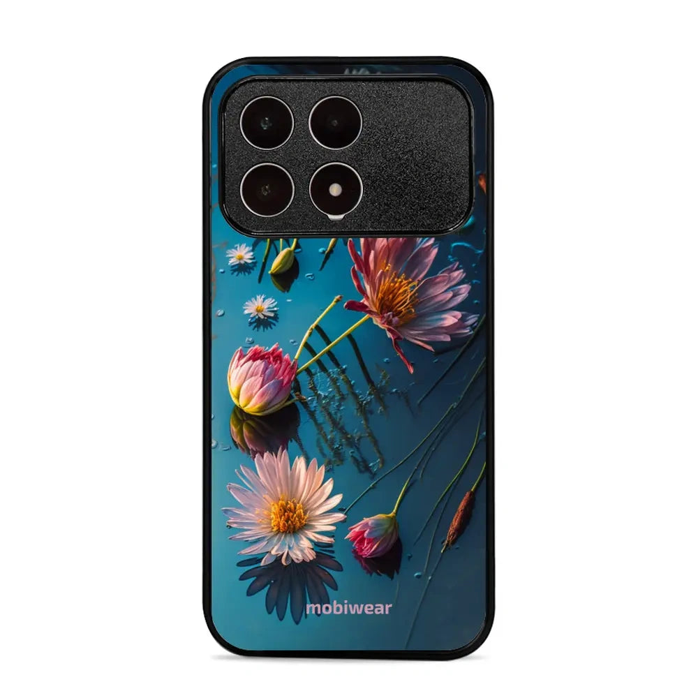 Handyhülle für Xiaomi POCO F8 Pro, Mobiwear Glossy Case, Blau-Blumig