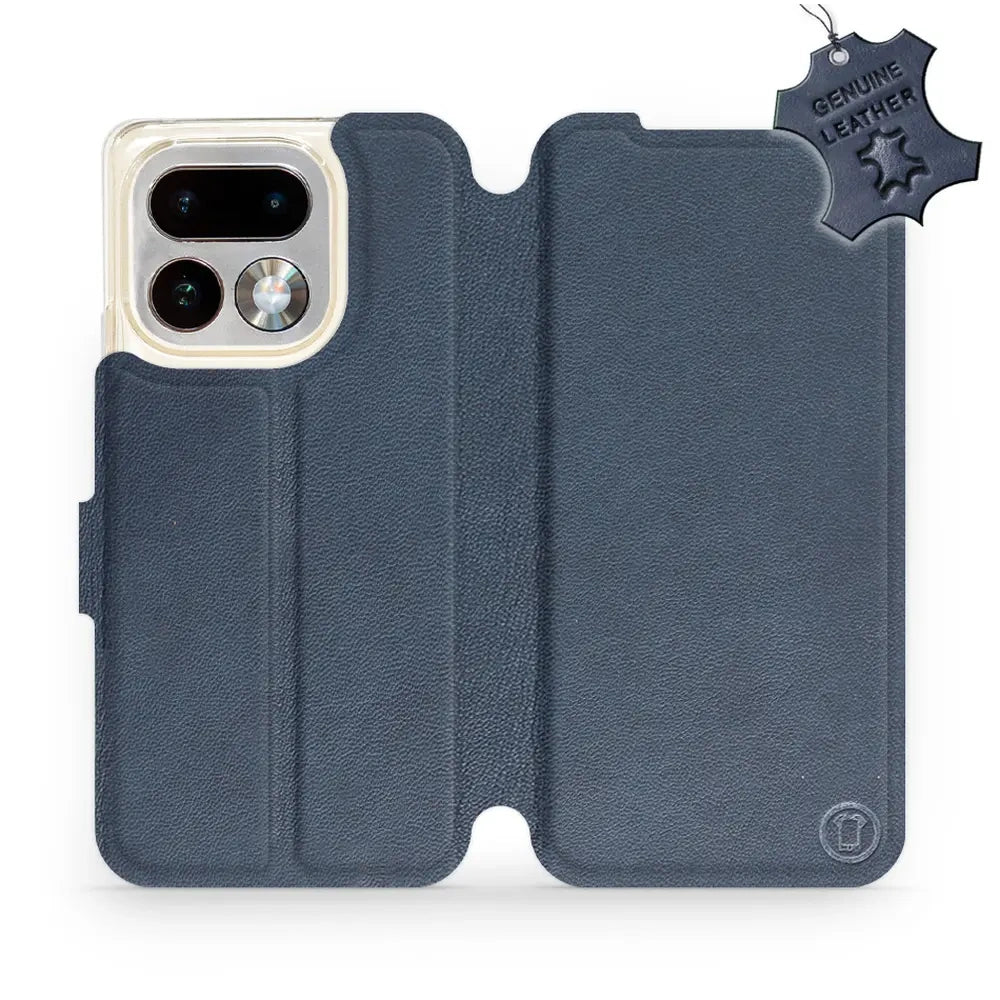 Echtleder Handyhülle für Realme 16 Pro 5G, Mobiwear Leather, Dunkelblau