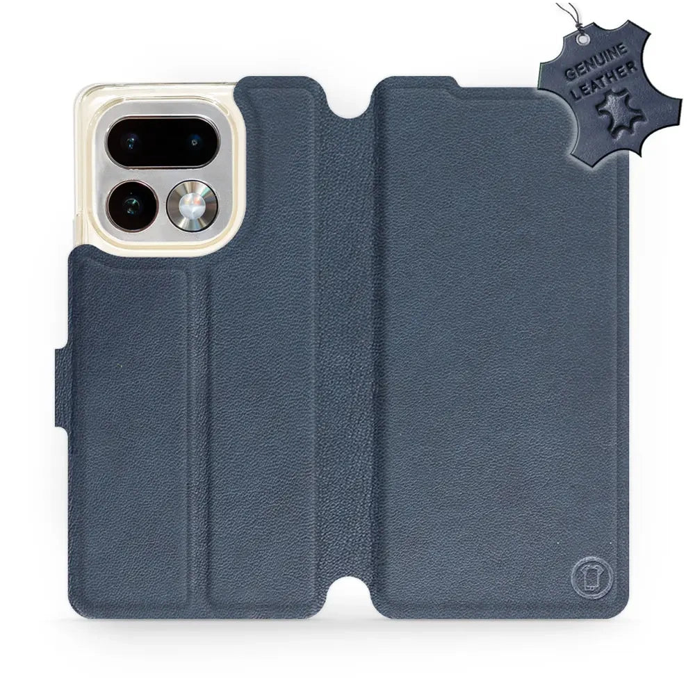 Echtleder Handyhülle für Realme 16 Pro Plus 5G, Mobiwear Leather, Dunkelblau