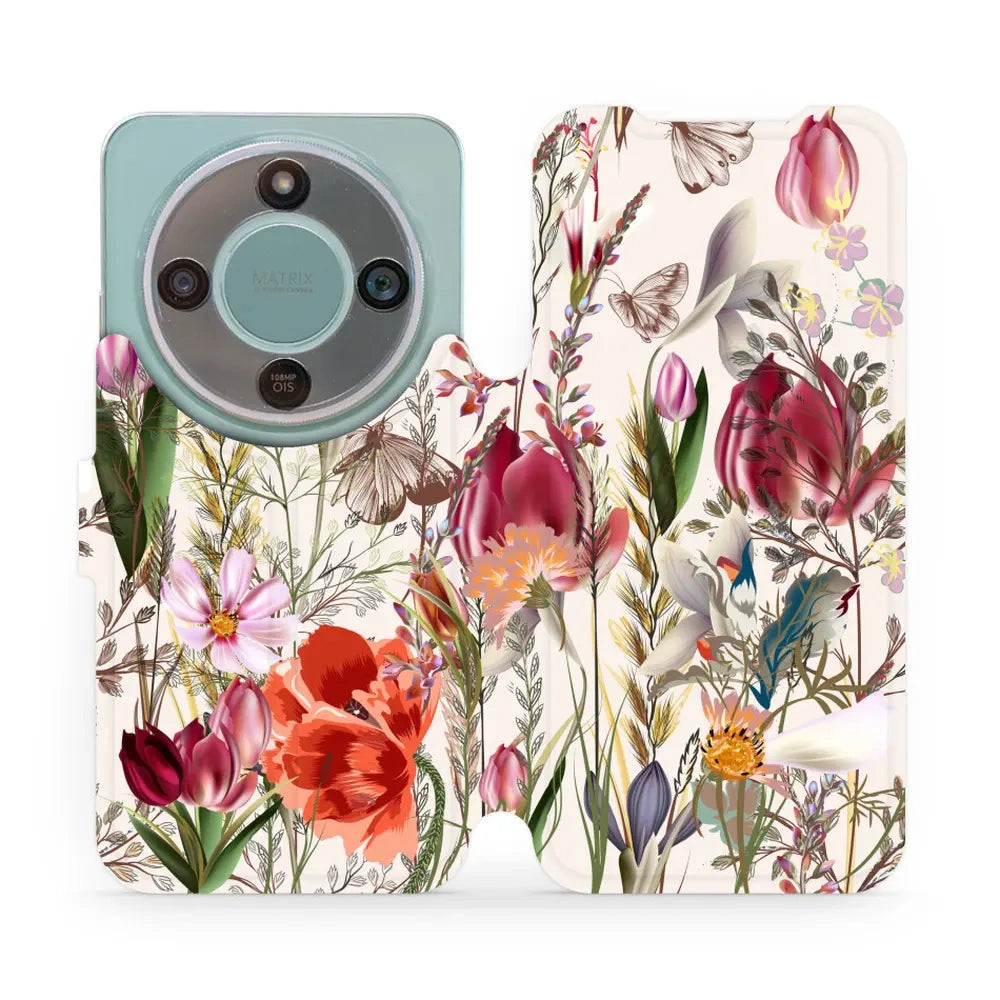 Handyhülle mit klappe für Honor Magic8 Lite, Mobiwear Book, Blumenstrauß