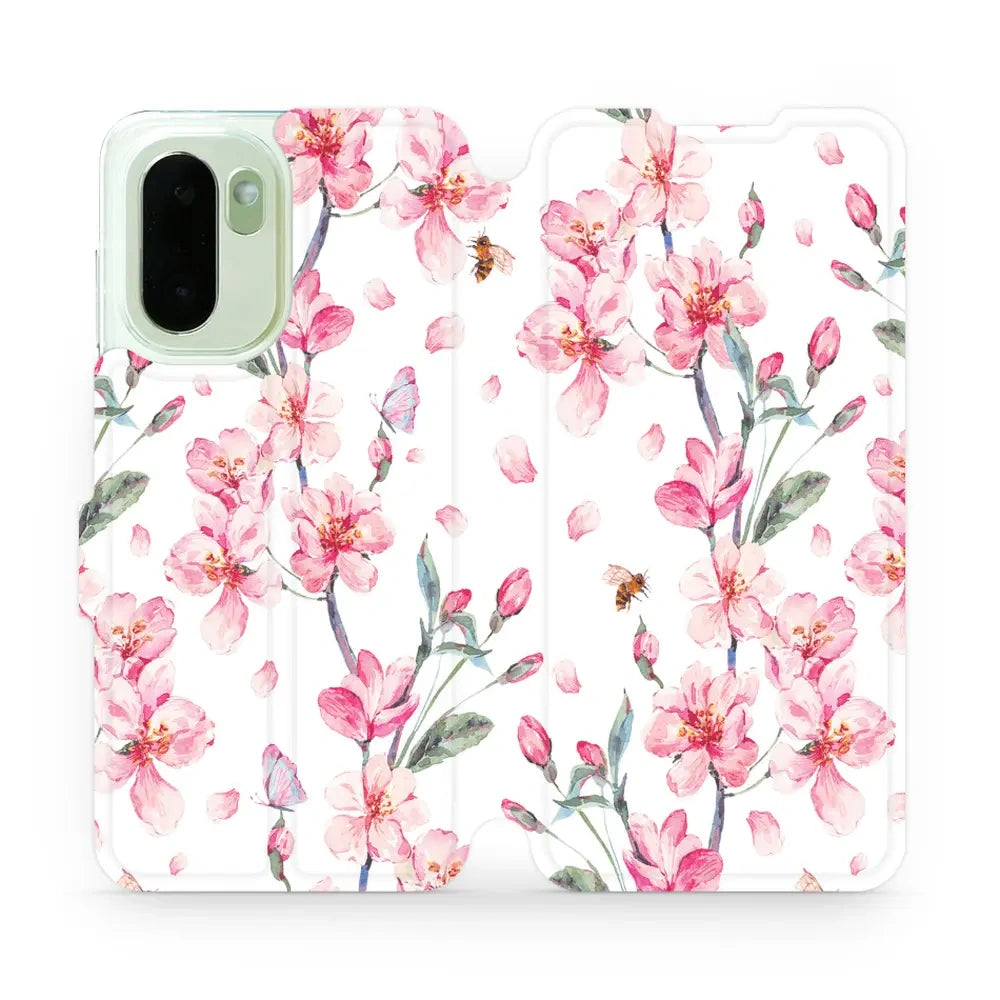 Handyhülle mit klappe für OnePlus 15R, Mobiwear Book, Rosa Frühling