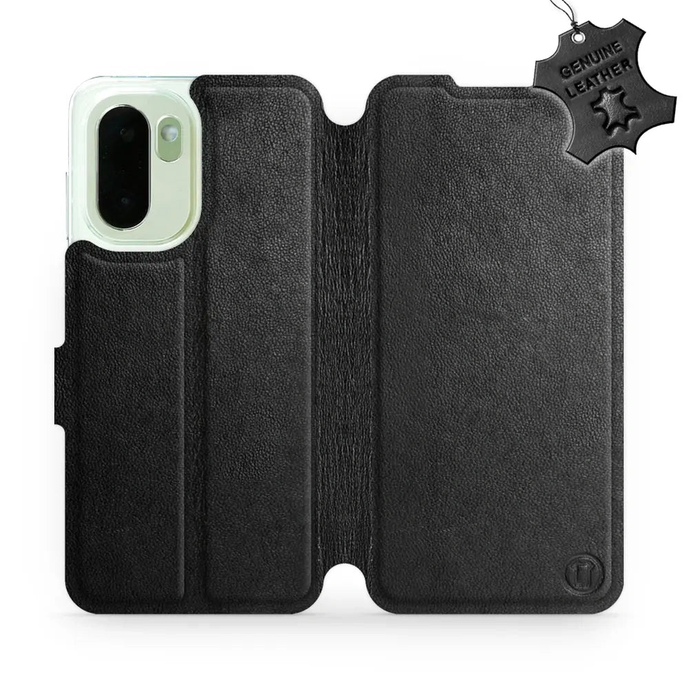 Echtleder Handyhülle für OnePlus 15R, Mobiwear Leather, Schwarz
