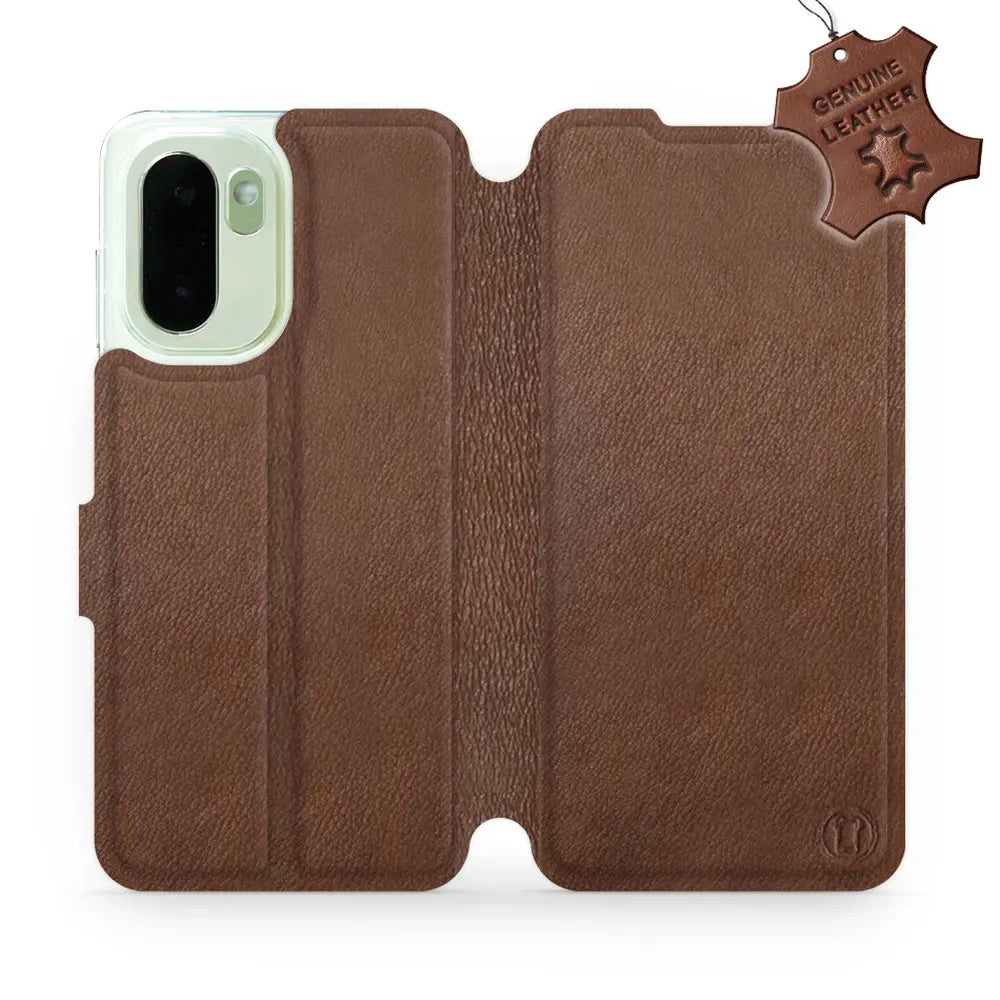 Echtleder Handyhülle für OnePlus 15R, Mobiwear Leather, Braun