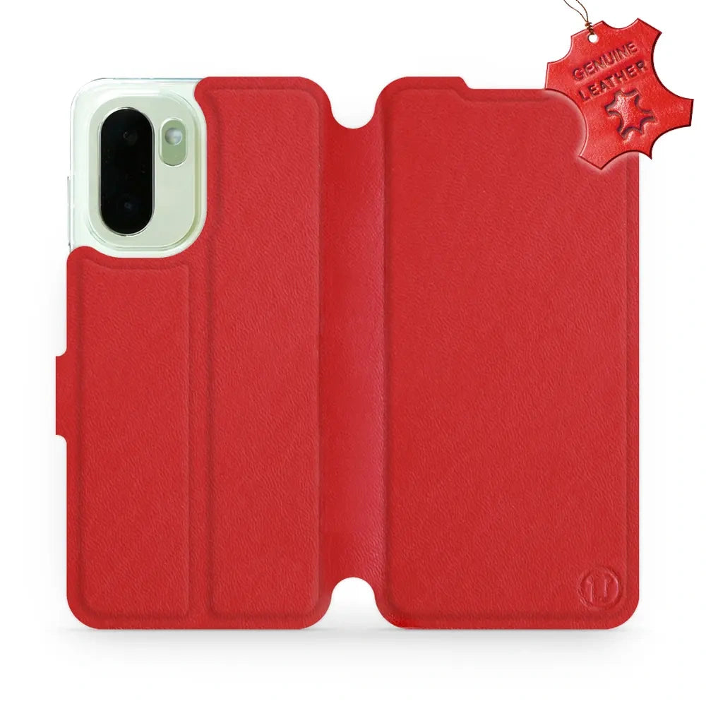 Echtleder Handyhülle für OnePlus 15R, Mobiwear Leather, Rot