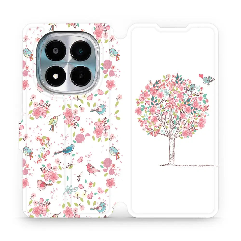 Handyhülle mit klappe für Xiaomi POCO M8 Pro 5G, Mobiwear Book, Rosa Hain