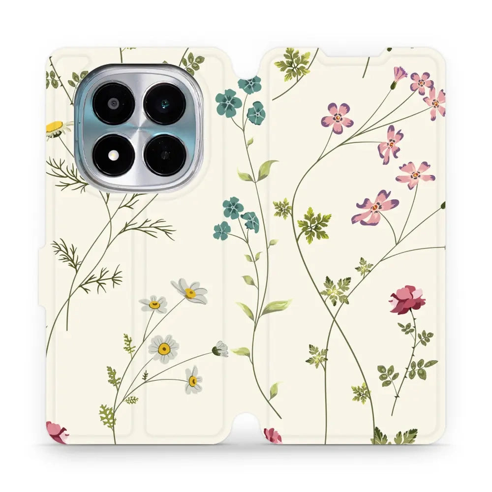 Handyhülle mit klappe für Xiaomi POCO M8 Pro 5G, Mobiwear Book, Feldblumen