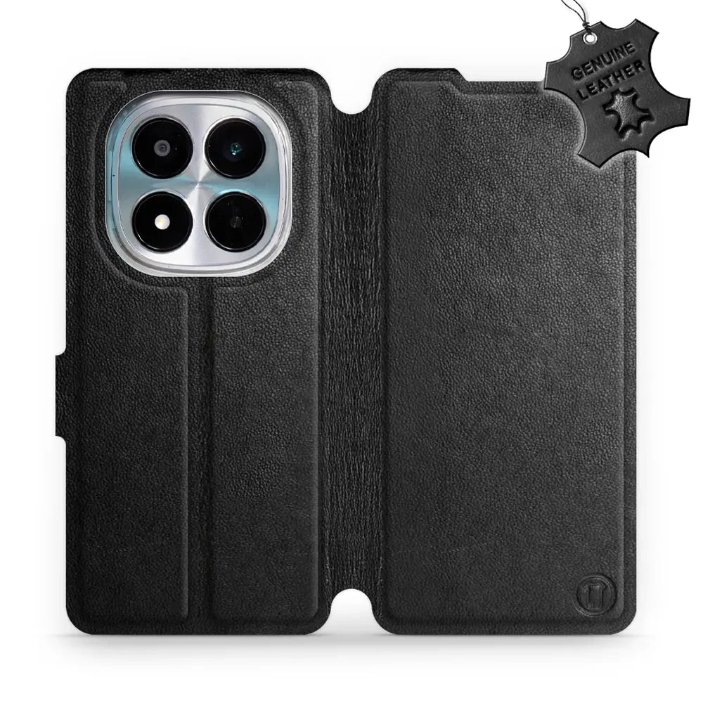 Echtleder Handyhülle für Xiaomi POCO M8 Pro 5G, Mobiwear Leather, Schwarz