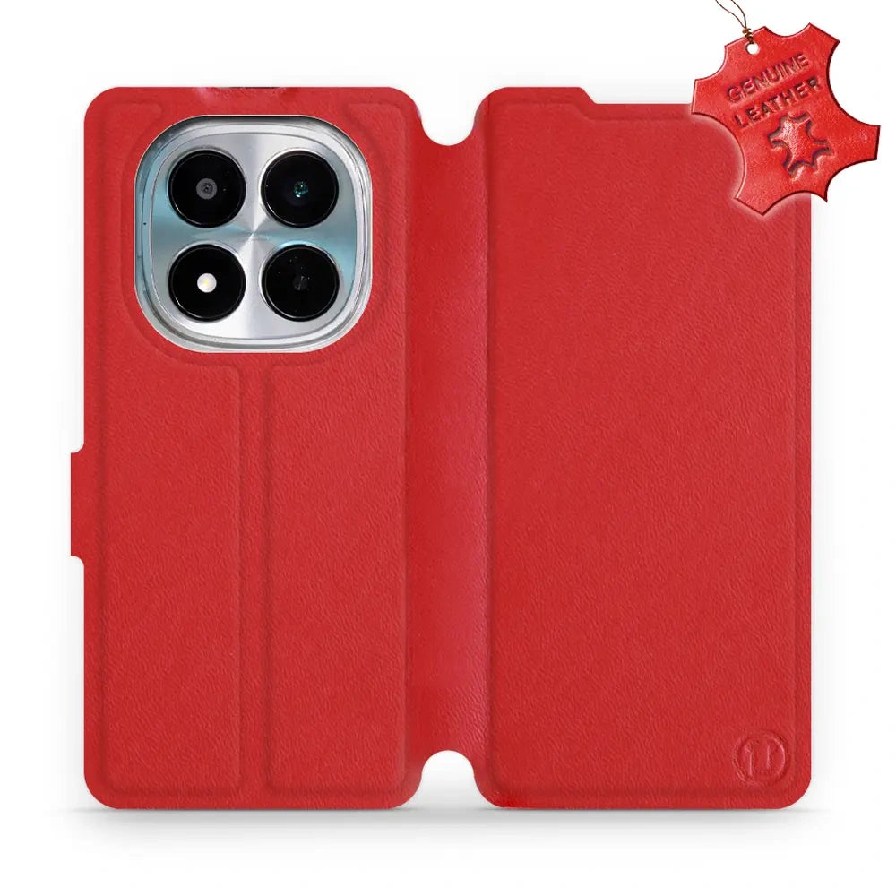 Echtleder Handyhülle für Xiaomi POCO M8 Pro 5G, Mobiwear Leather, Rot