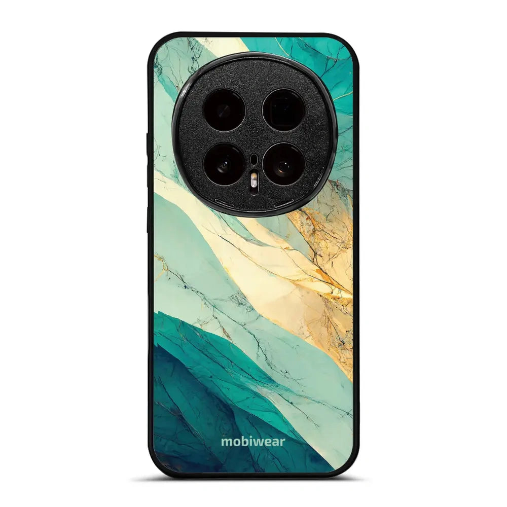 Handyhülle für Honor Magic8 Pro, Mobiwear Glossy Case, Türkis-Marmor
