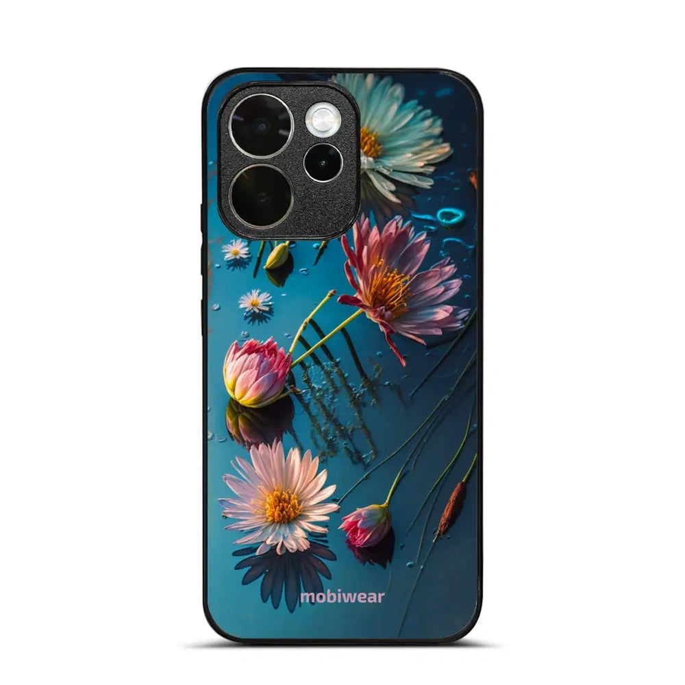 Handyhülle für Oppo Reno 15 FS, Mobiwear Glossy Case, Blau-Blumig