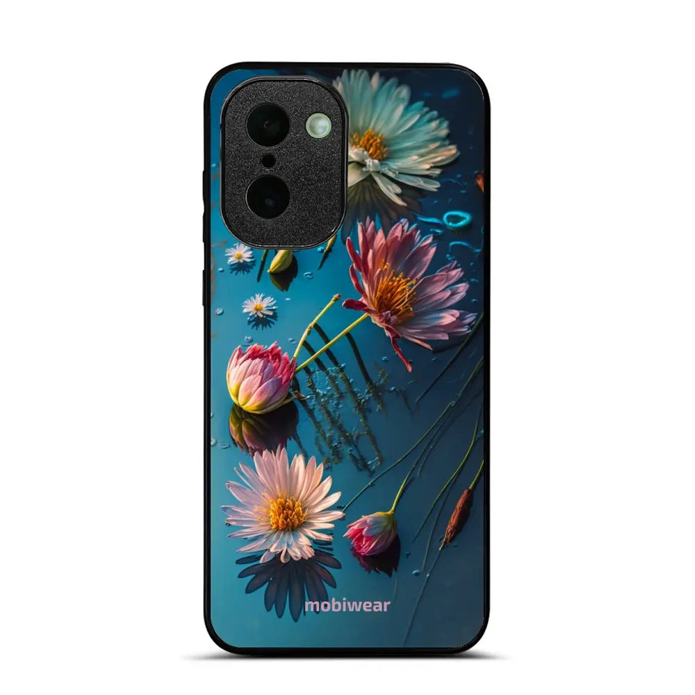 Handyhülle für OnePlus 15R, Mobiwear Glossy Case, Blau-Blumig
