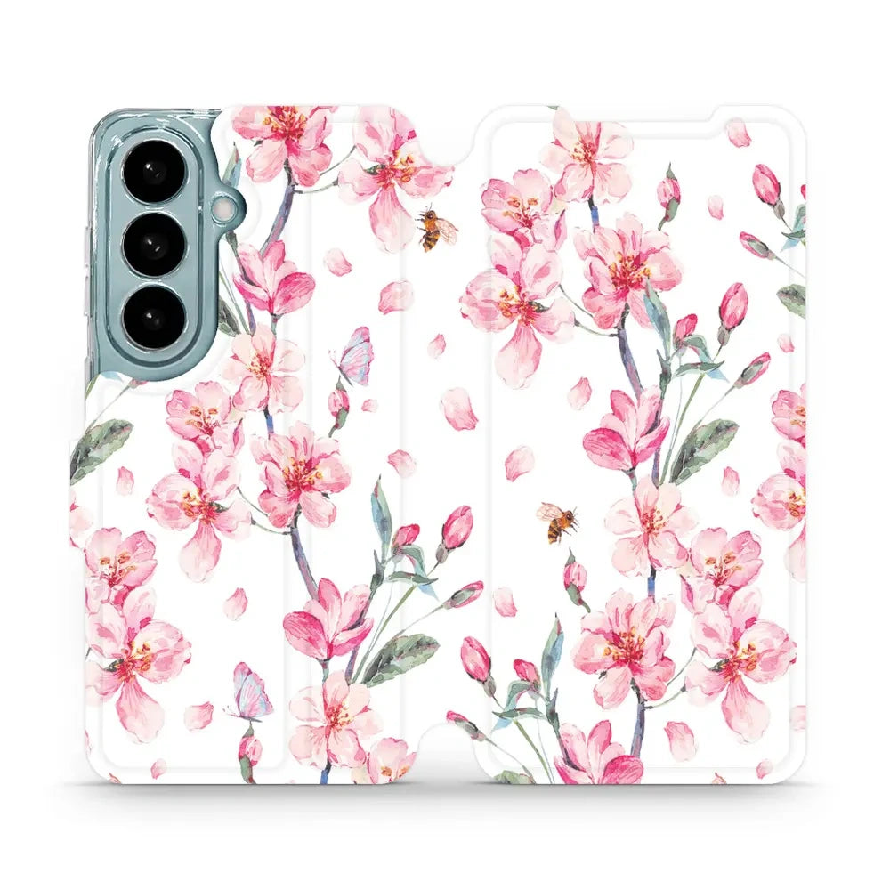 Handyhülle mit klappe für Galaxy S26, Mobiwear Book, Rosa Frühling