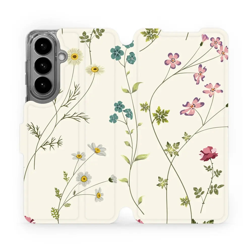 Handyhülle mit klappe für Galaxy S26 Plus, Mobiwear Book, Feldblumen