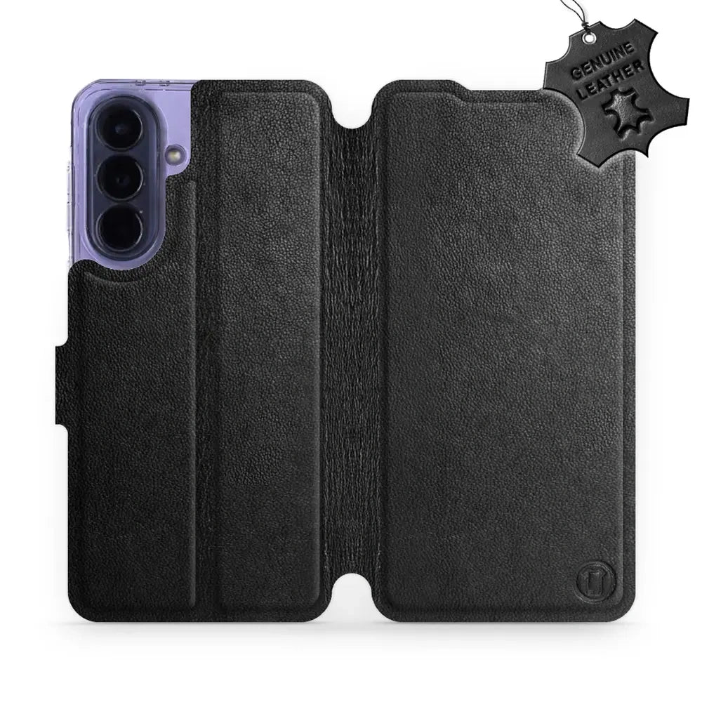 Echtleder Handyhülle für Galaxy A57 5G, Mobiwear Leather, Schwarz