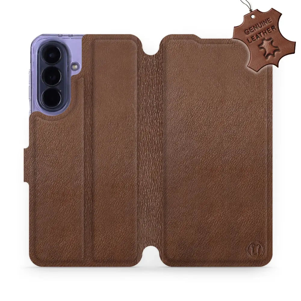 Echtleder Handyhülle für Galaxy A57 5G, Mobiwear Leather, Braun