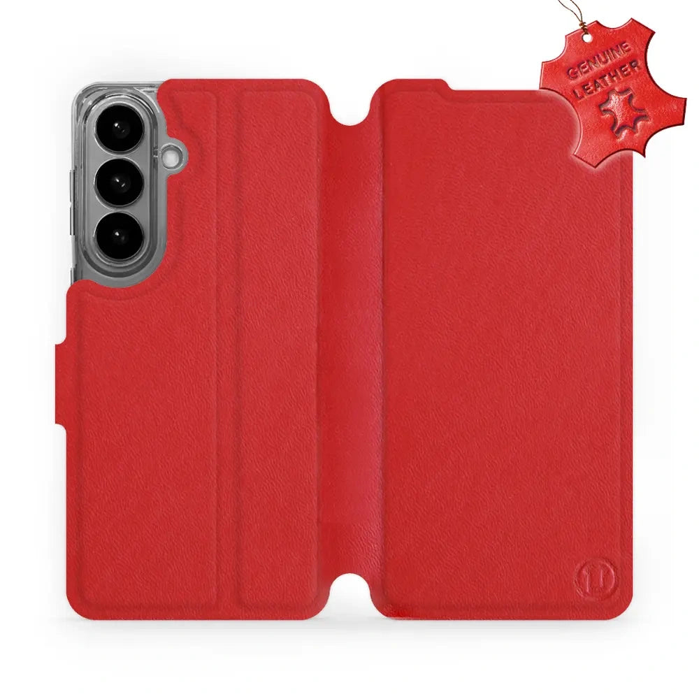 Echtleder Handyhülle für Galaxy S26 Plus, Mobiwear Leather, Rot