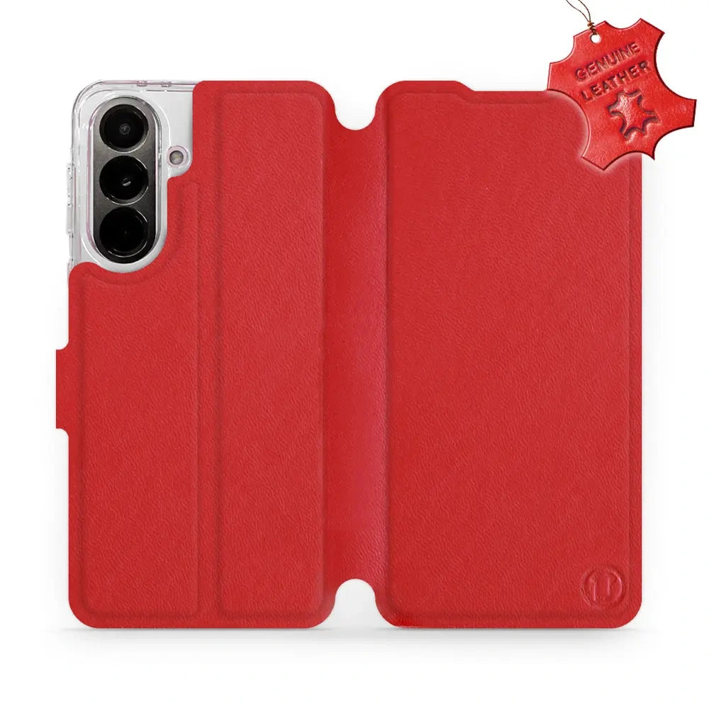 Echtleder Handyhülle für Galaxy A37 5G, Mobiwear Leather, Rot