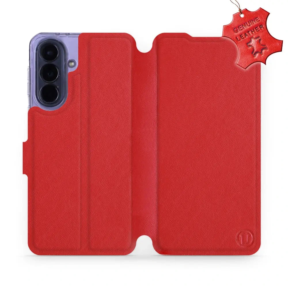 Echtleder Handyhülle für Galaxy A57 5G, Mobiwear Leather, Rot