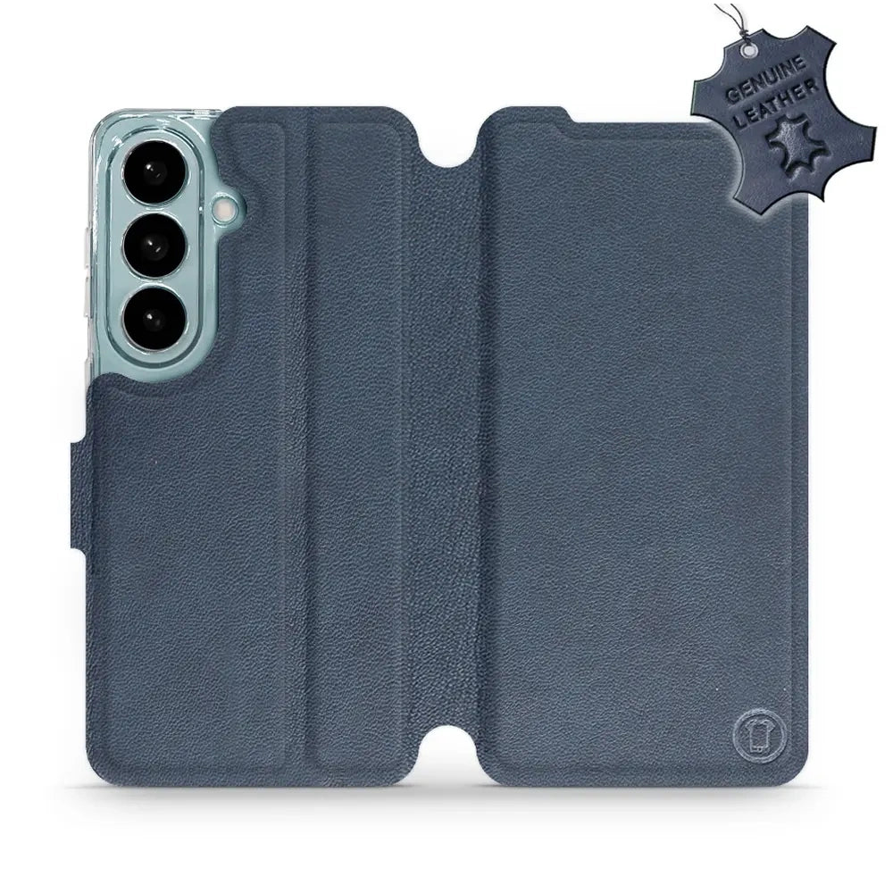 Echtleder Handyhülle für Galaxy S26, Mobiwear Leather, Dunkelblau
