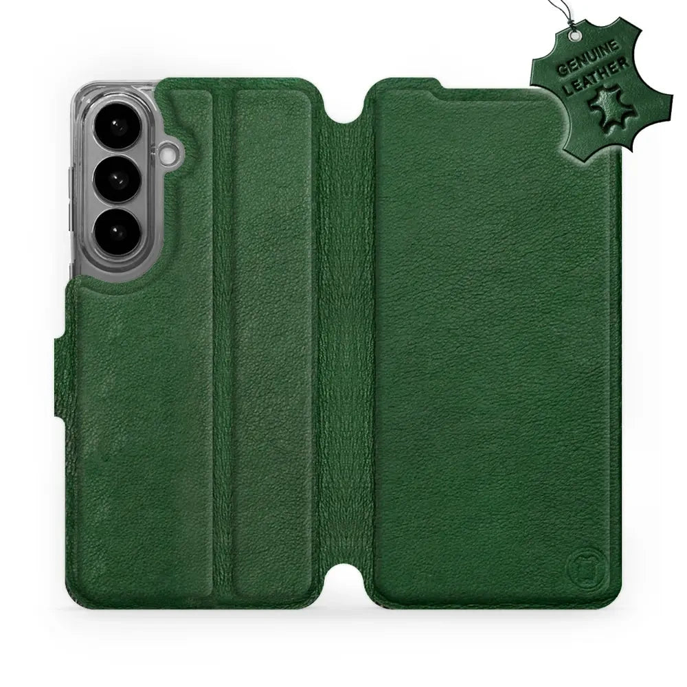 Echtleder Handyhülle für Galaxy S26 Plus, Mobiwear Leather, Grün