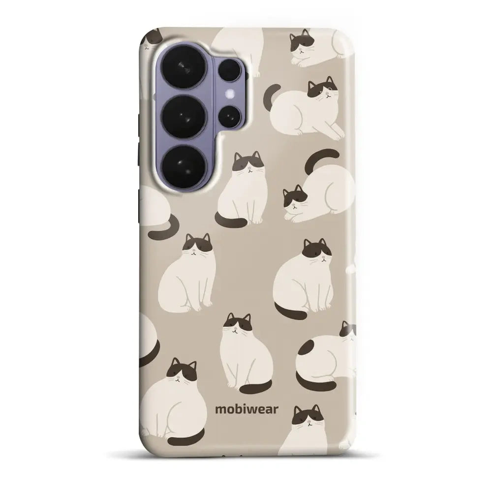 Handyhülle für Galaxy S26 Ultra, Mobiwear Elite Pro, Kaffe Miau
