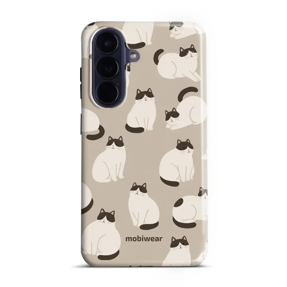 Handyhülle für Galaxy A57 5G, Mobiwear Elite Pro, Kaffe Miau